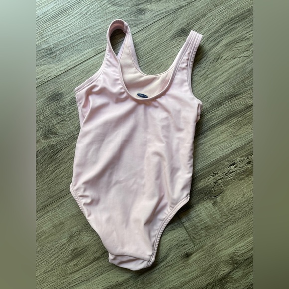 18-24 pink one piece swimsuit. old Navy. Sunglasses pattern. “Just happy” - Picture 7 of 7